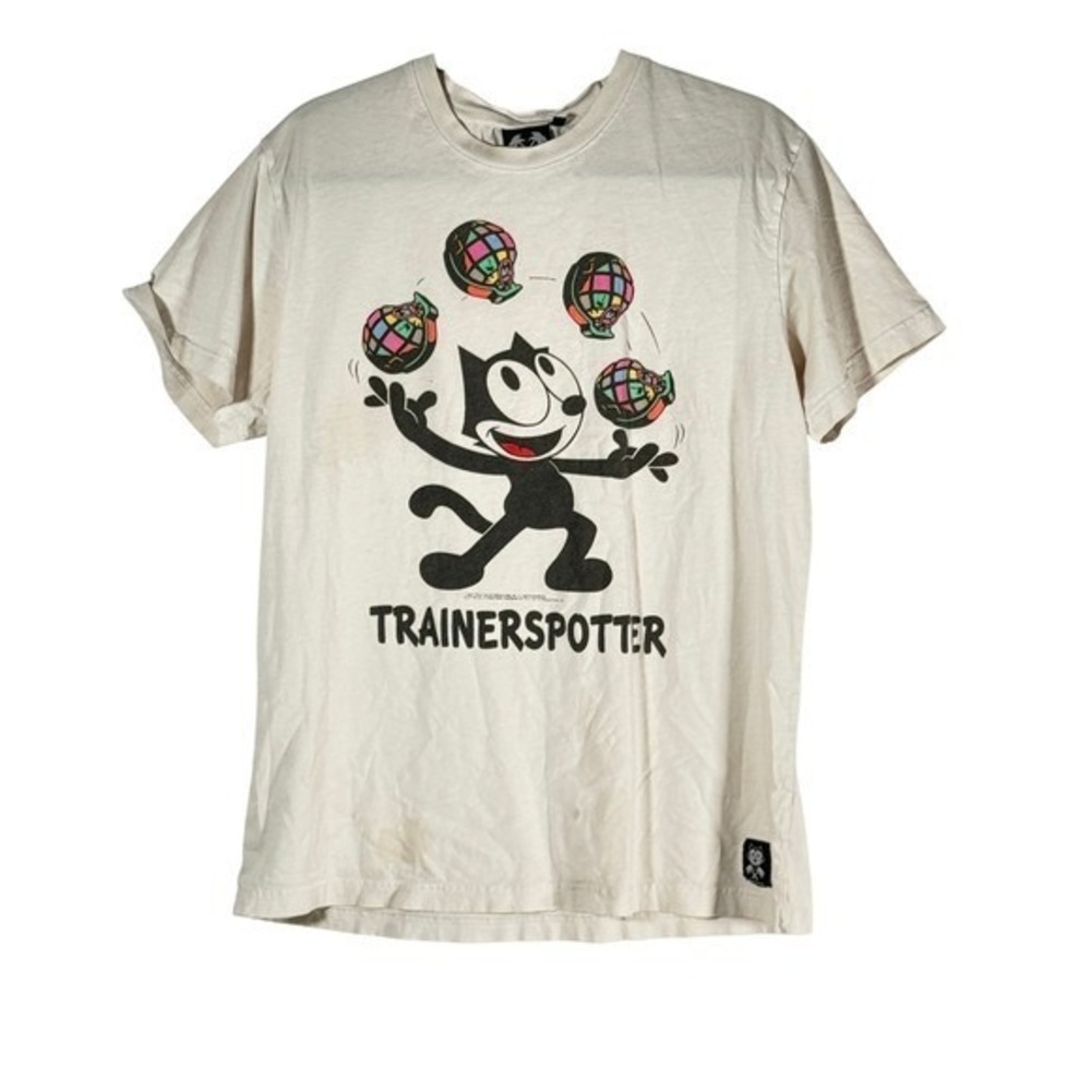 Train Spotter Felix the Cat Juggling Graphic‎ Shirt Mens XL white see notes